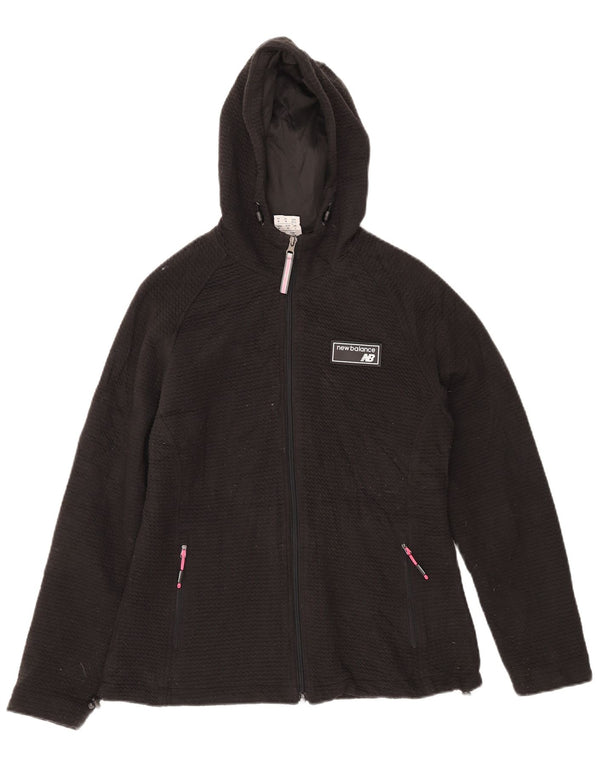 Maglione con cappuccio e zip da donna New Balance UK 14 poliestere nero medio