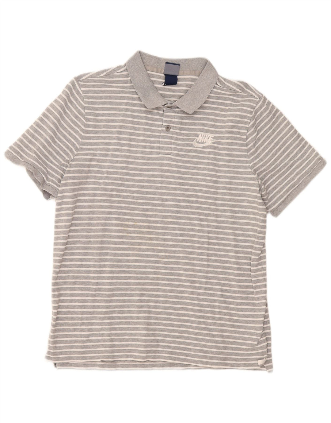 Polo Nike da uomo XL in cotone a righe grigie