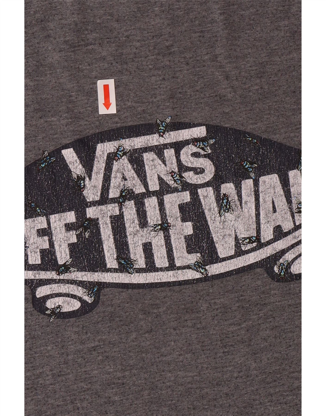 T-shirt grafica da uomo VANS Off The Wall, piccola, in cotone grigio
