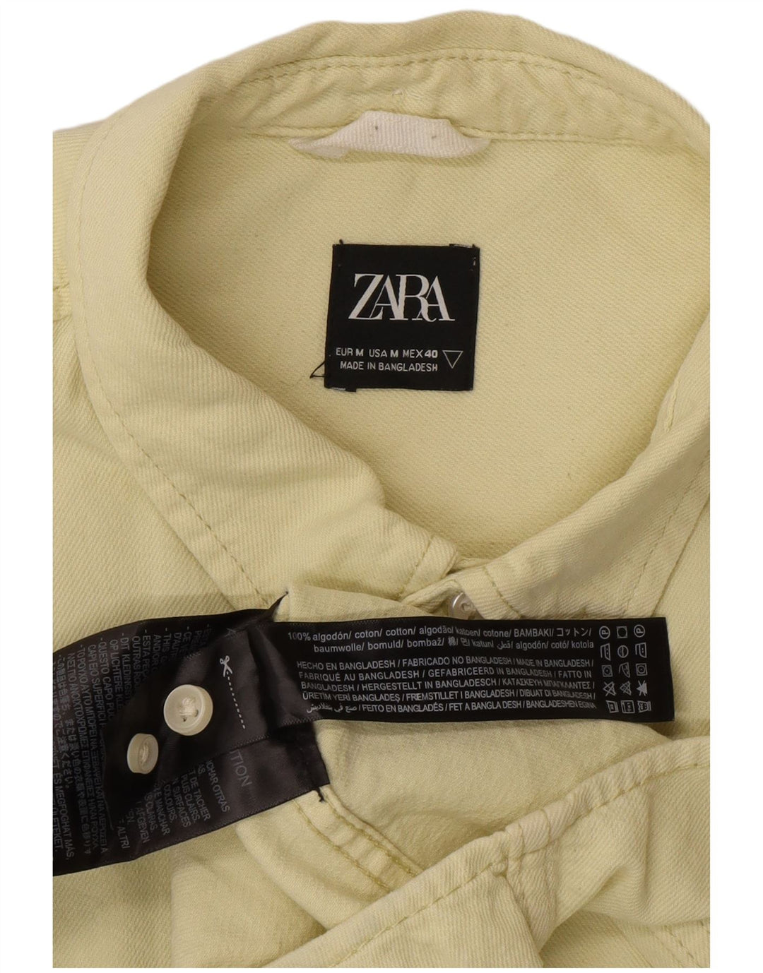 Camicia Zara Uomo Cotone Giallo Medio