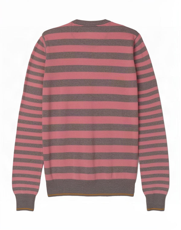 Fila Mens Crew Neck Jumper Sweater XS Pink Striped Cotton
