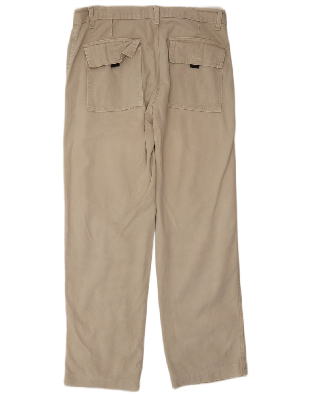 KLIXS Mens Straight Cargo Trousers IT 48 Medium W34 L30 Beige Cotton