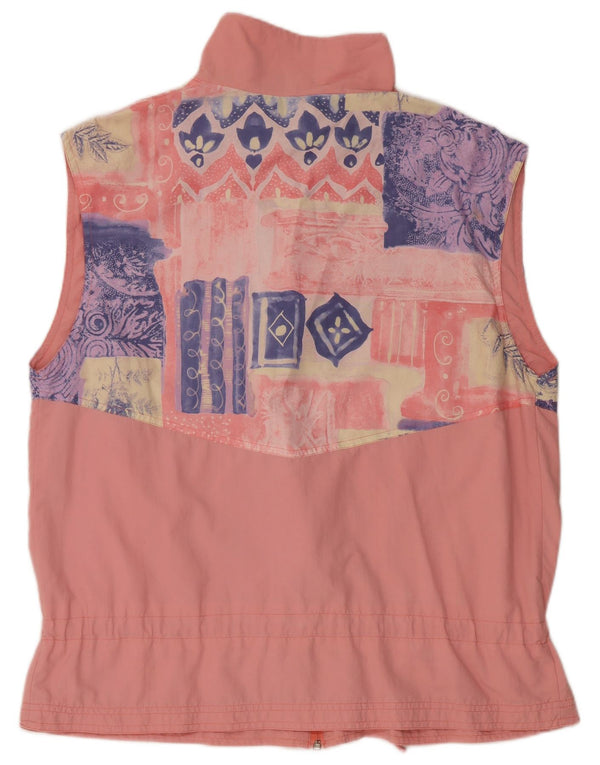 Giacca da tuta senza maniche da donna VINTAGE UK 20 2XL Rosa geometrica
