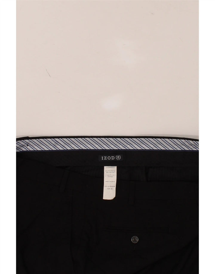 IZOD Mens Straight Suit Trousers W40 L30 Black Polyester Vintage Izod and Second-Hand Izod from Messina Hembry 