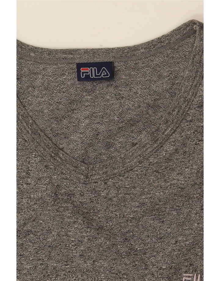 T-shirt Fila da uomo Top grigio medio chiazzato