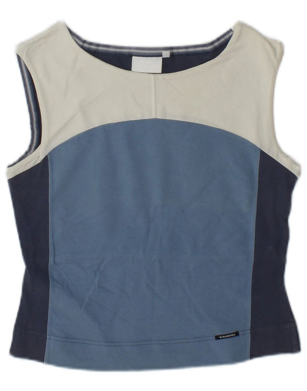 Canotta corta da donna Diadora UK 10 Small Blu Colourblock in cotone