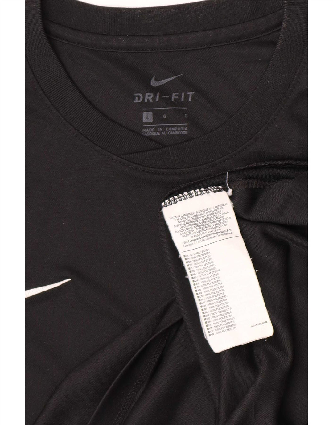 T-shirt Nike Dri Fit da uomo, grande, in poliestere nero