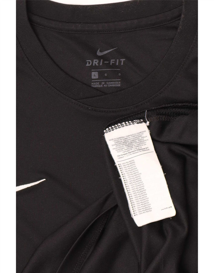 T-shirt Nike Dri Fit da uomo, grande, in poliestere nero