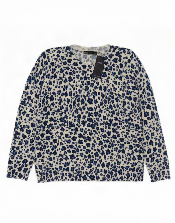Maglione maglione con scollo a barca da donna Marks & Spencer UK 14 medio bianco