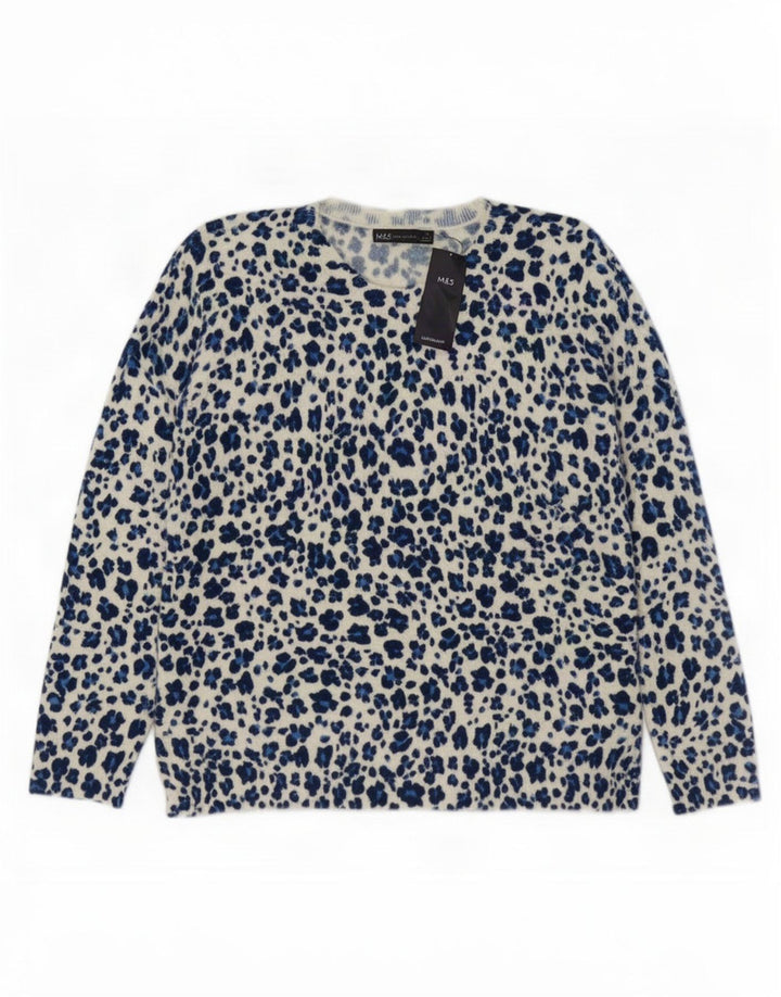 Maglione maglione con scollo a barca da donna Marks & Spencer UK 14 medio bianco