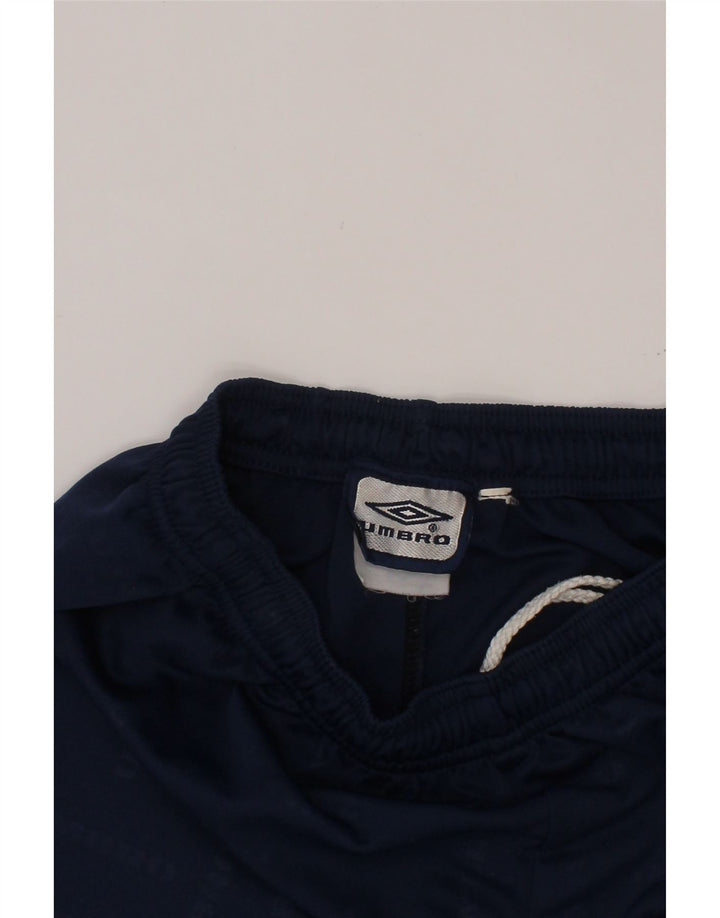 Pantaloncini sportivi grafici da ragazzo UMBRO 13-14 anni in poliestere blu navy