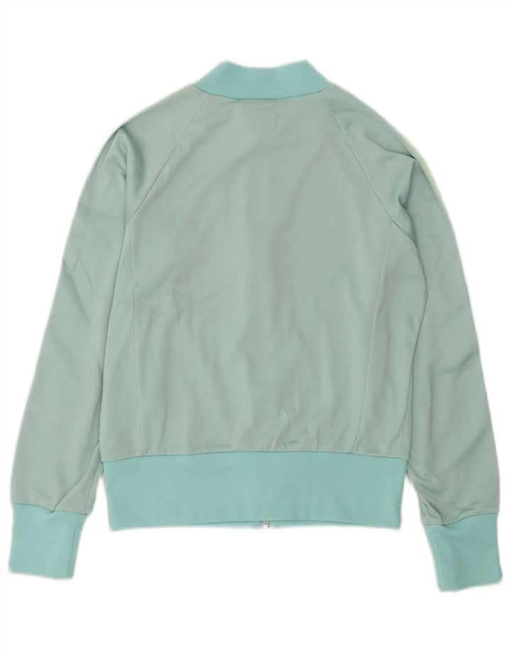 Giacca da tuta da donna Adidas UK 10 Small Turchese Colourblock Nylon