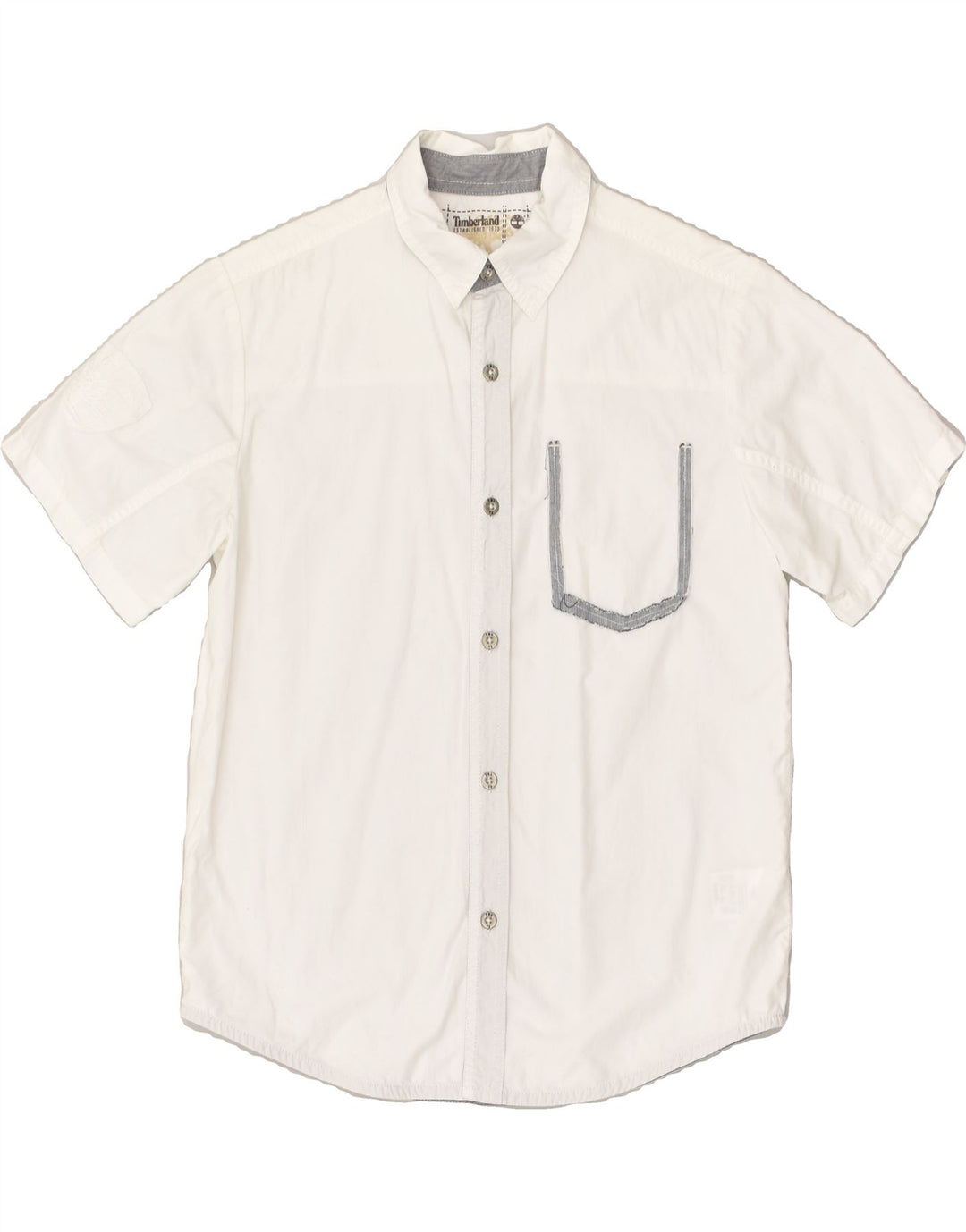 TIMBERLAND Boys Short Sleeve Shirt 11-12 Years White Cotton | Vintage Timberland | Thrift | Second-Hand Timberland | Used Clothing | Messina Hembry 