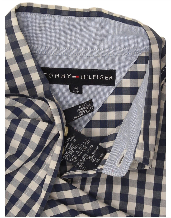 Camicia da uomo Tommy Hilfiger in cotone a quadretti blu navy medio