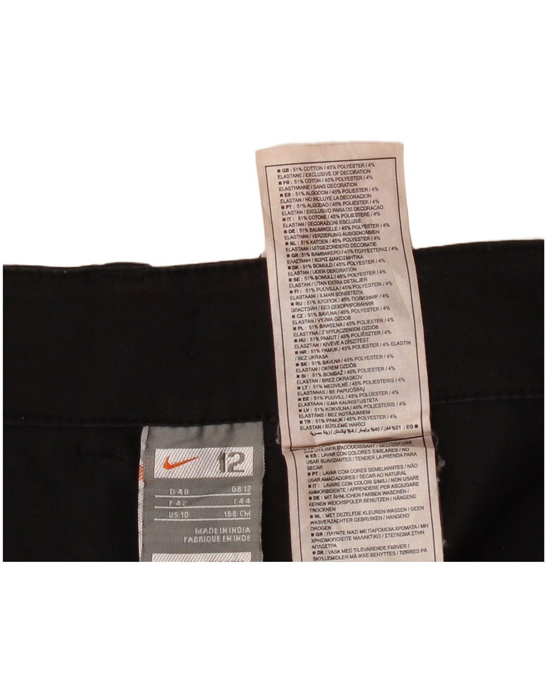 Pantaloncini cargo Nike da donna UK 12 medi W36 cotone nero