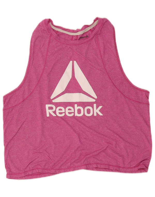Canottiera Reebok Crop Graphic da donna UK 16 Large Pink Flecked
