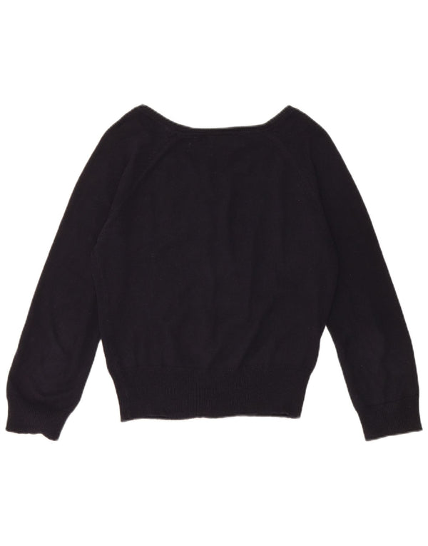Maglione cardigan corto da donna Zara UK 14 grande blu navy