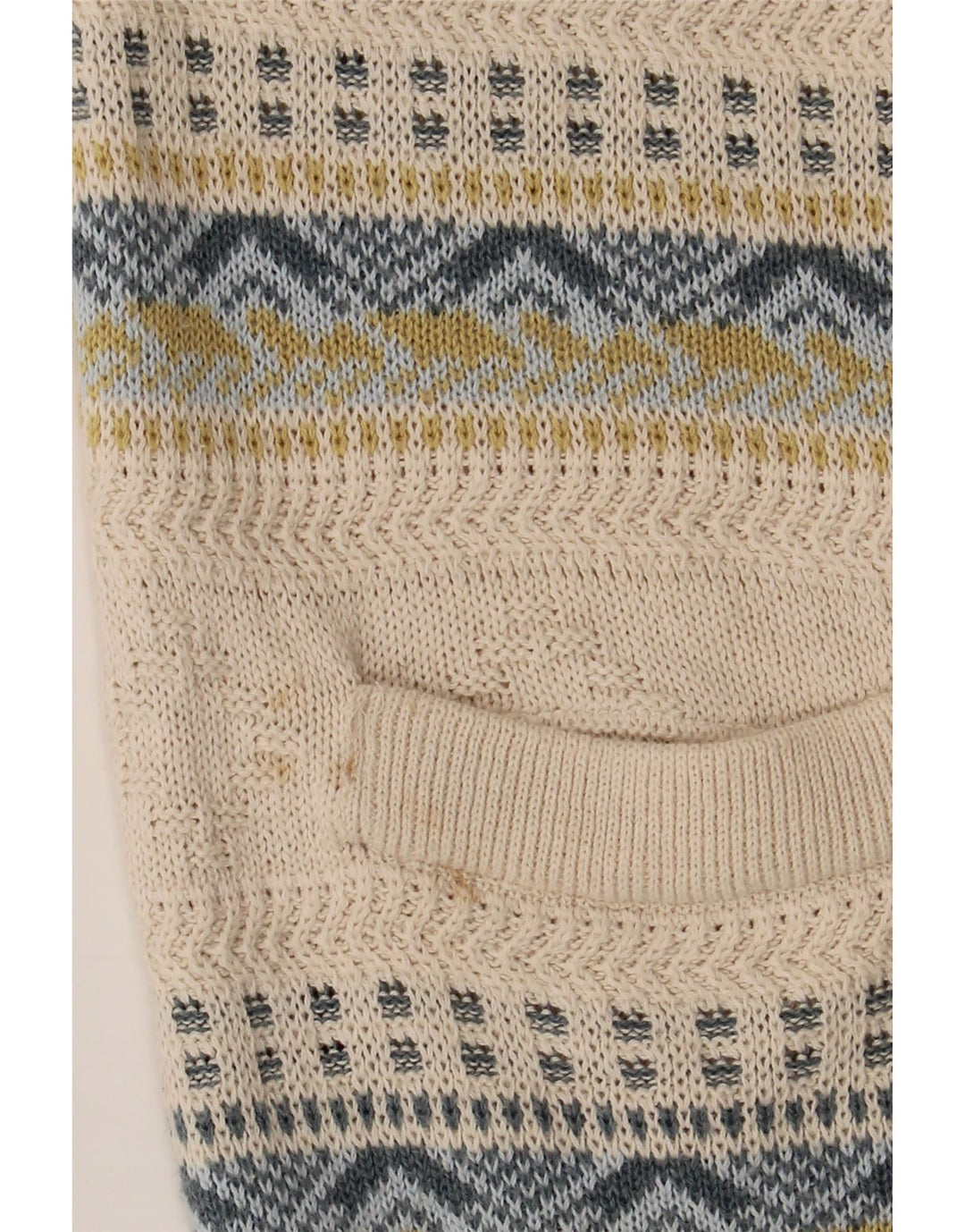 Maglione cardigan da uomo Settebello grande cotone Fair Isle beige