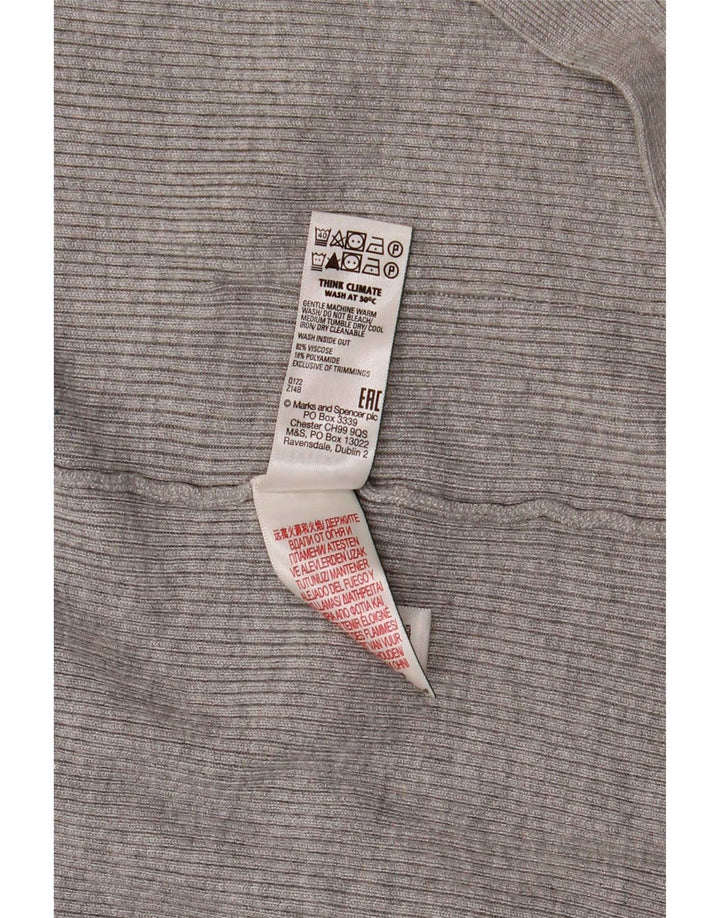 Maglione cardigan oversize da donna Marks & Spencer UK 10 piccolo in viscosa grigia