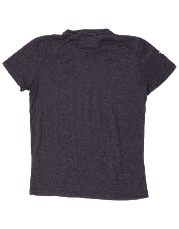 T-shirt da uomo SUPERDRY Top in cotone chiazzato blu navy medio