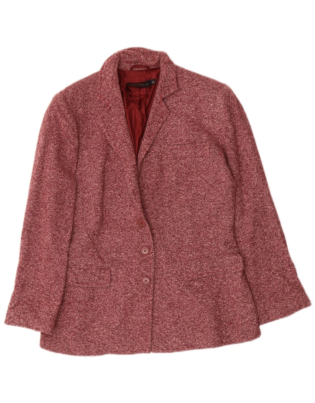 Luisa Spagnoli Giacca Blazer a 3 Bottoni da Donna IT 44 Lana Macchiata Rossa Media
