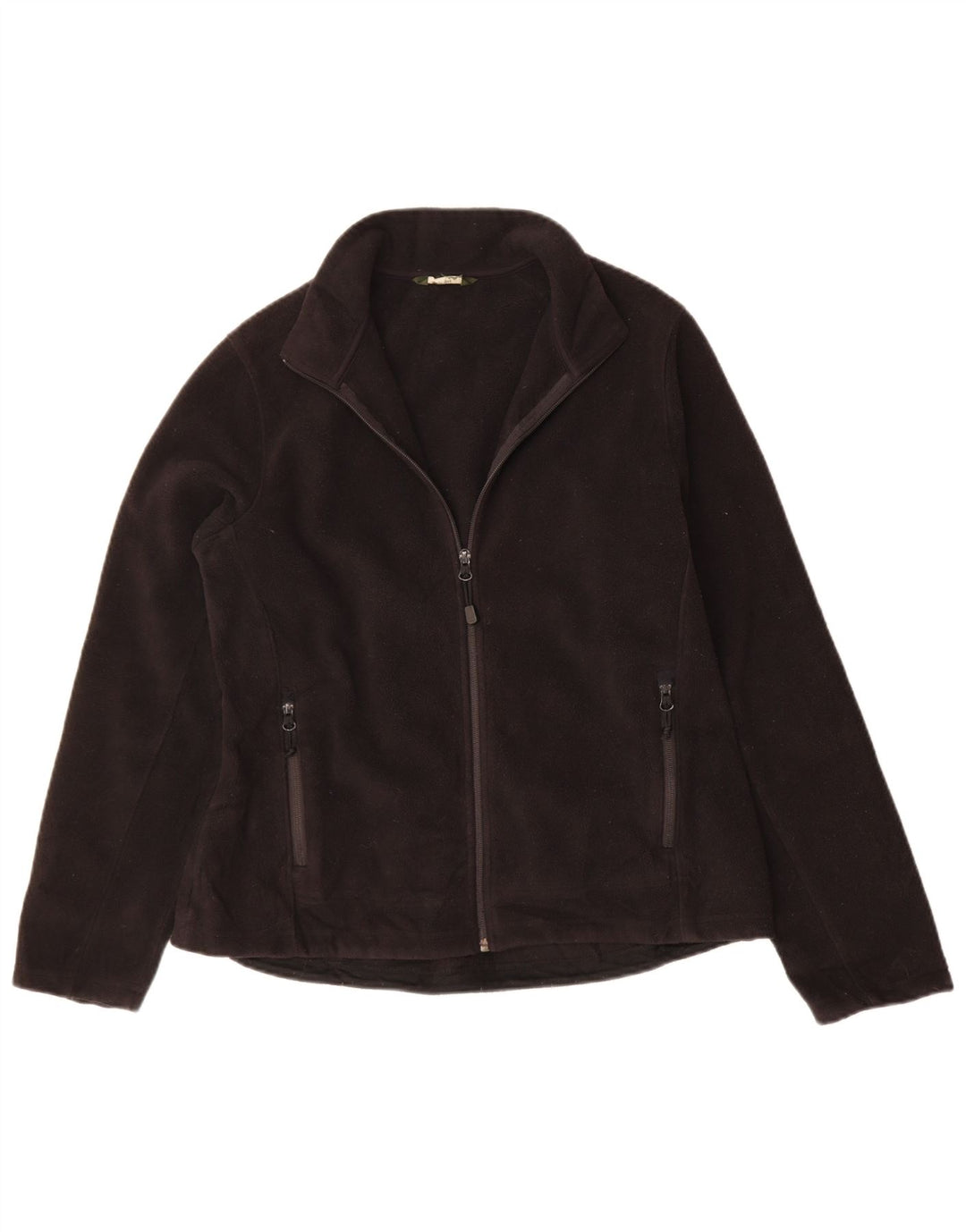 EDDIE BAUER Womens Fleece Jacket UK 14 Medium Black Polyester