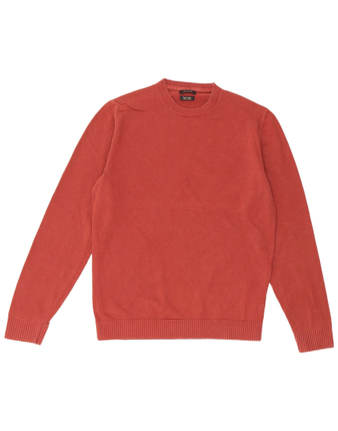 Maglione maglione girocollo da uomo Massimo Dutti in cotone bordeaux medio