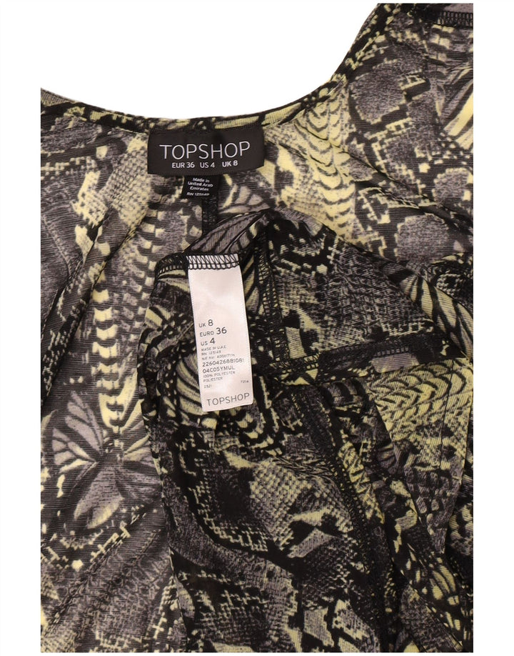Topshop Topshop da donna con cardigan trasparente UK 8 piccolo multicolore