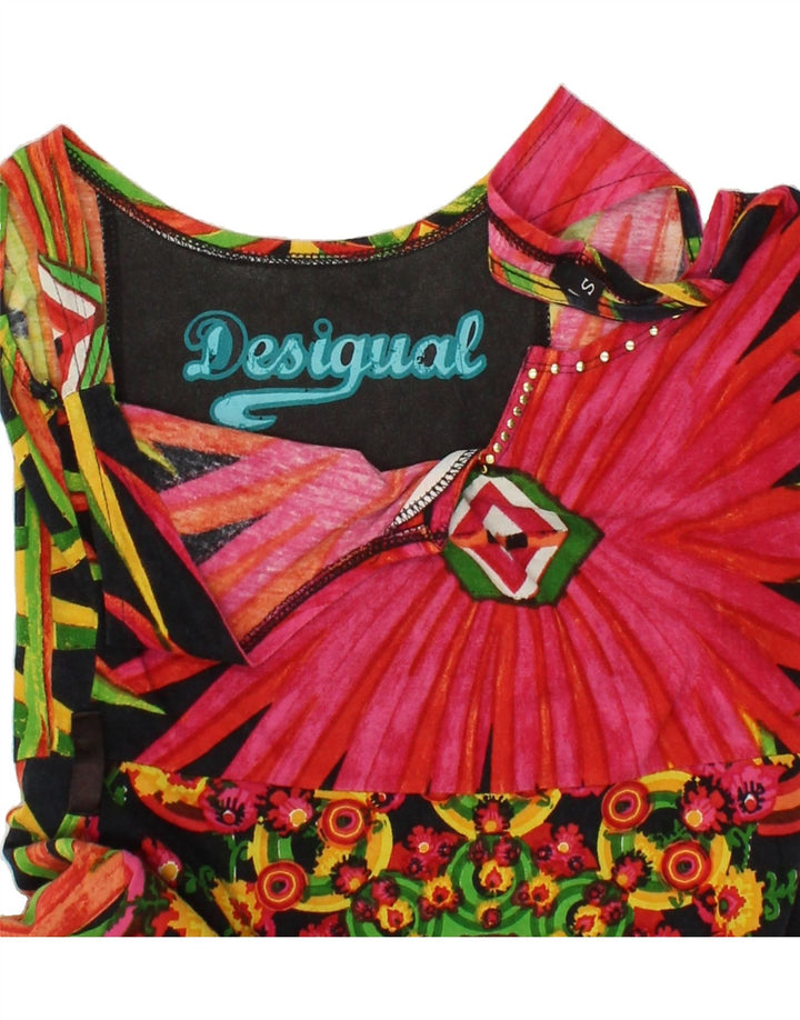 DESIGUAL Womens Sundress UK 10 Small Multicoloured Floral Cotton Vintage Desigual and Second-Hand Desigual from Messina Hembry 