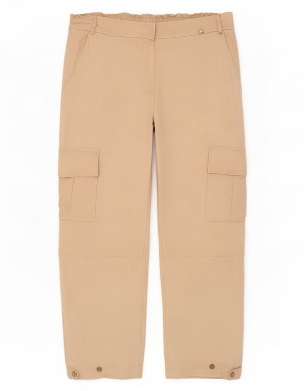 Pantaloni Cargo Dritti Donna Liu Jo IT 46 Large W36 L28 Viscosa Beige