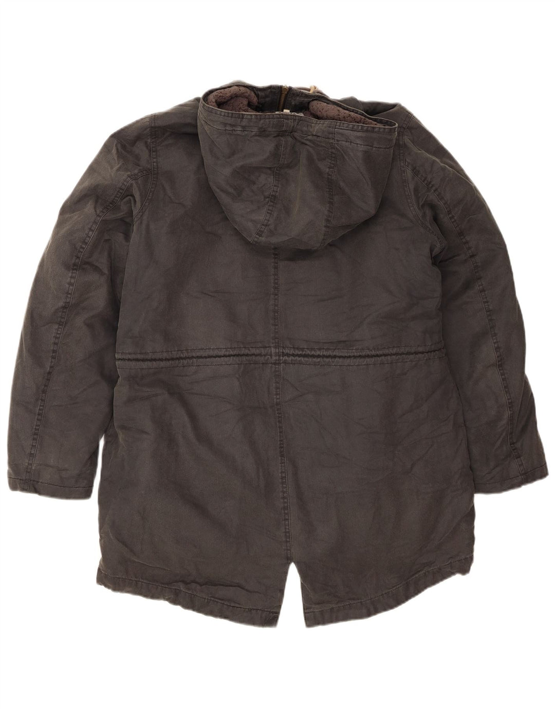Giacca Parka con cappuccio da donna Fat Face UK 14 grande cotone grigio