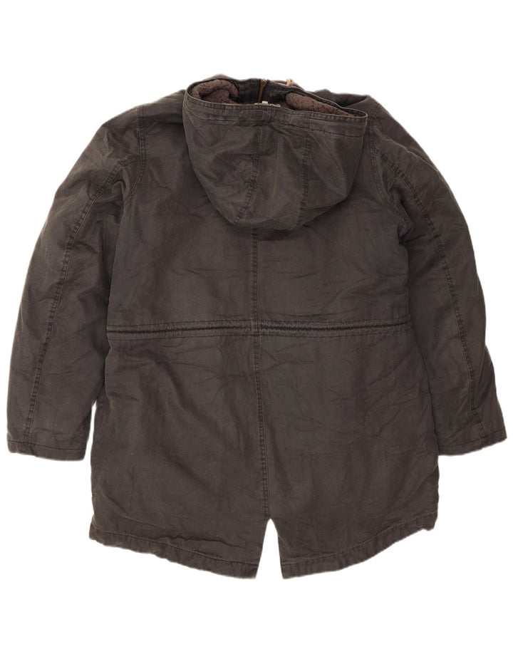 Giacca Parka con cappuccio da donna Fat Face UK 14 grande cotone grigio
