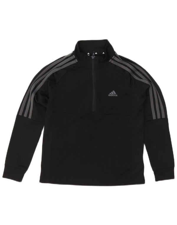 Top della tuta pullover Adidas Aeroready Zip Neck da ragazzo 9-10 anni nera