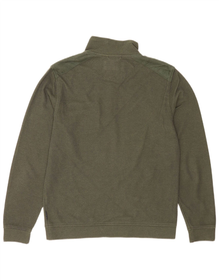 Felpa da uomo con collo con zip Ted Baker, taglia 2, piccola, in cotone kaki