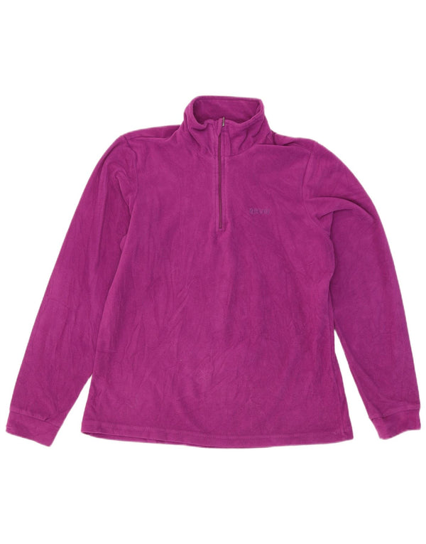 Brugi maglione in pile da donna con collo e zip UK 16 grande poliestere viola
