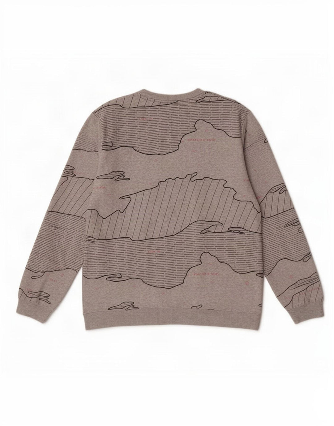 Felpa da uomo con motivo astratto Scotch & Soda, maglione grande, cotone grigio