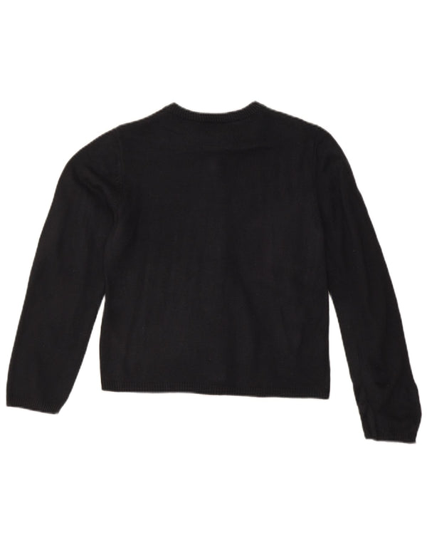 Maglione cardigan per ragazze Izod 10-11 anni acrilico nero medio
