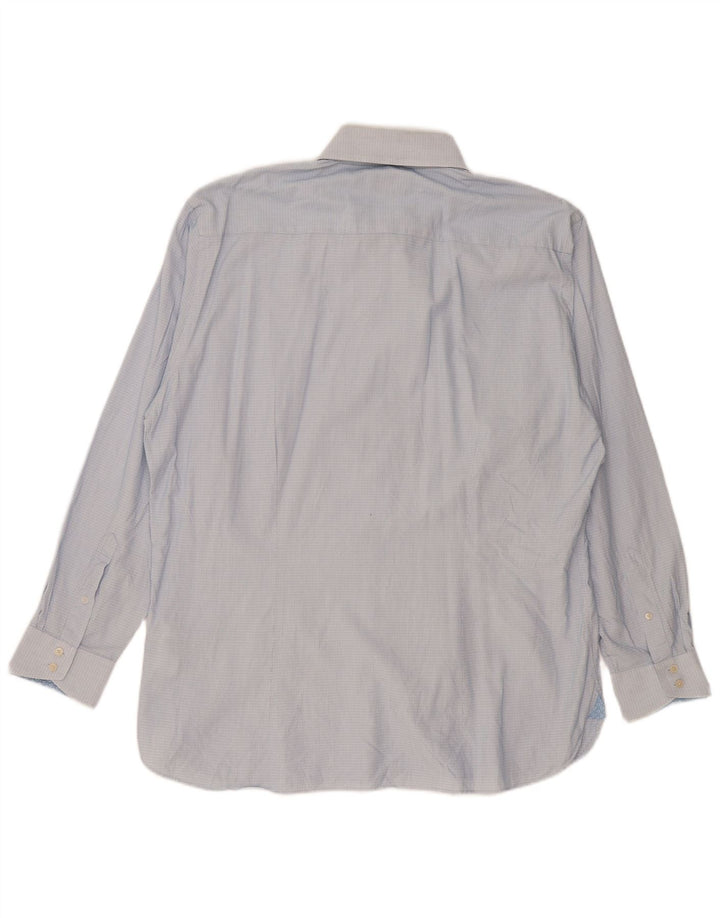 Camicia da uomo Ted Baker taglia 17 1/2 XL cotone maculato blu