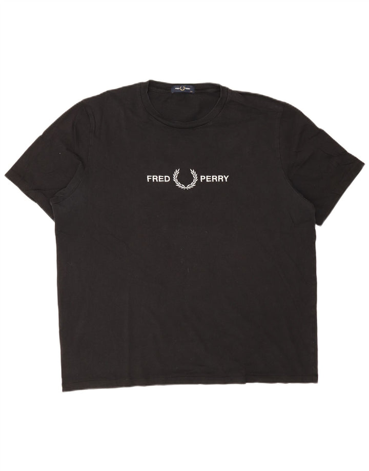 T-shirt grafica da uomo FRED PERRY Top 2XL cotone nero
