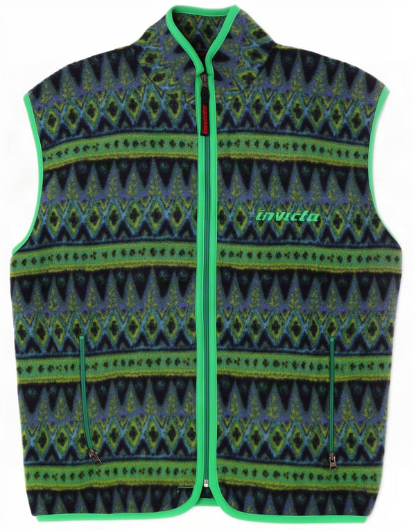 Gilet in pile da uomo Invicta UK 40 grande poliestere geometrico verde