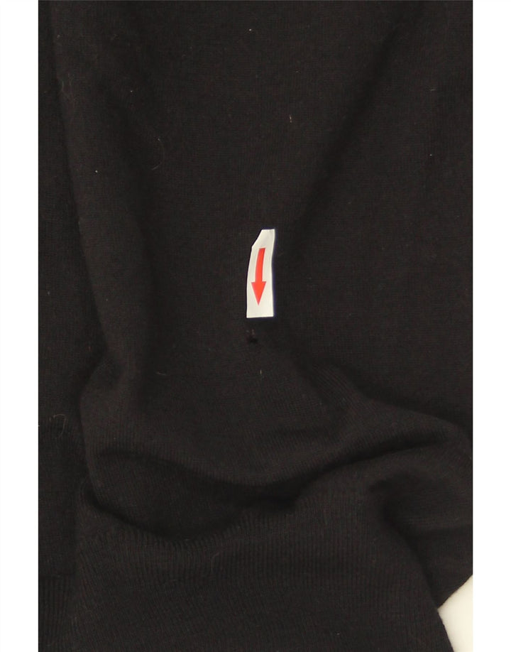 Maglione da donna con scollo a V Fred Perry UK 8 piccolo in lana merino nera