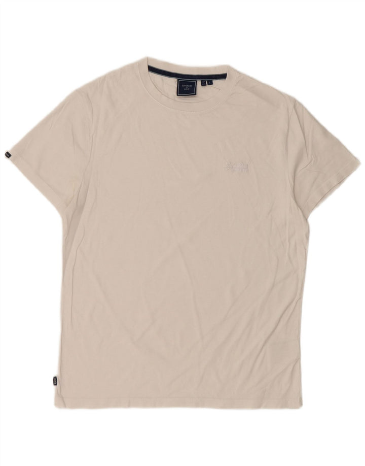 SUPERDRY Mens T-Shirt Top Large White Cotton