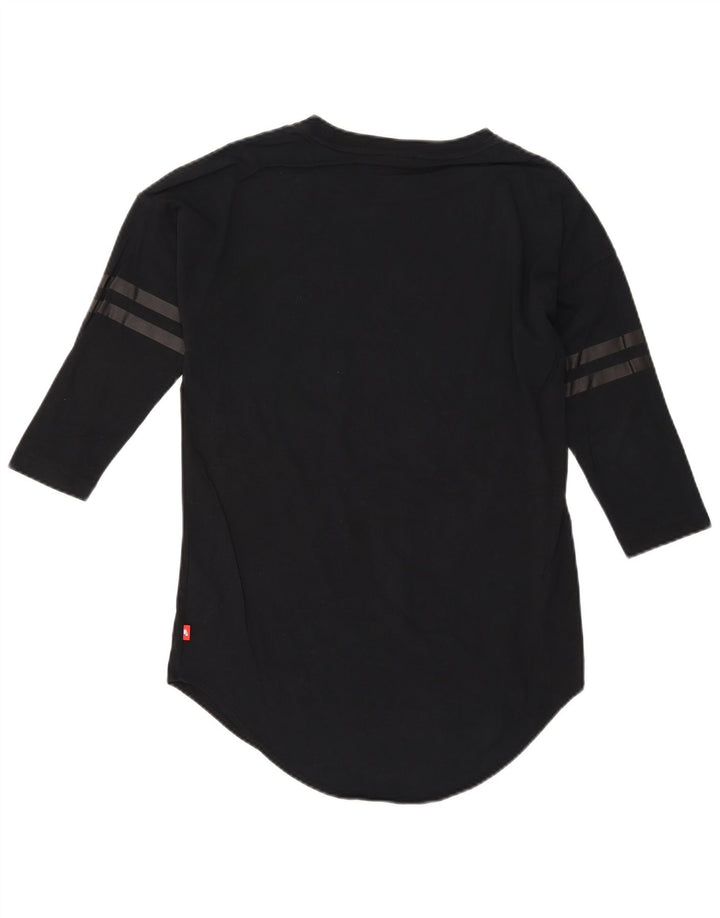 Top Nike da uomo con grafica manica a 3/4 piccola in cotone nero