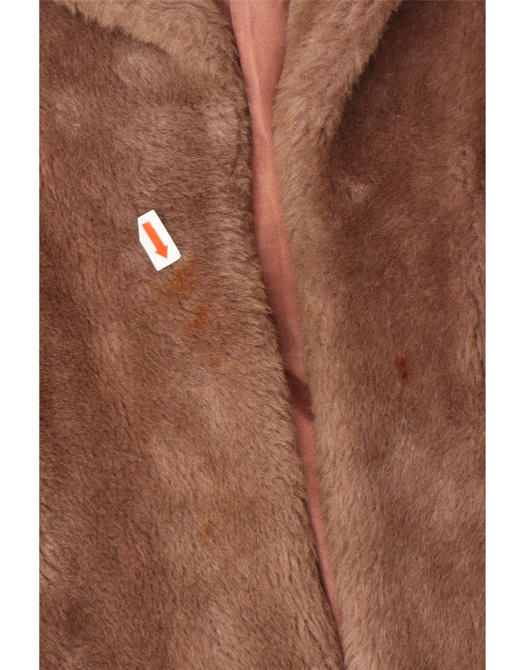 VINTAGE Womens Open Faux Fur Jacket UK 14 Medium Brown Synthetic