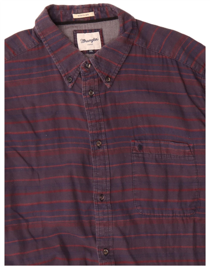 Camicia WRANGLER da uomo vestibilità regolare 2XL cotone a righe blu navy