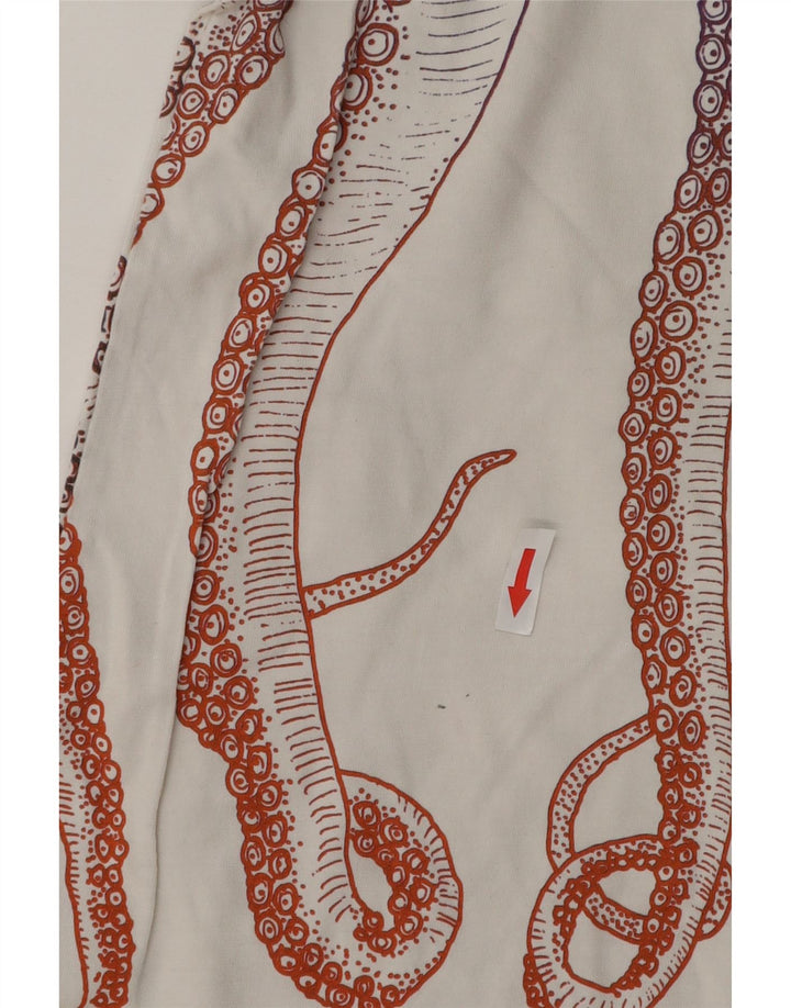 T-shirt grafica da uomo Octopus Top XL bianca con stampa animalier
