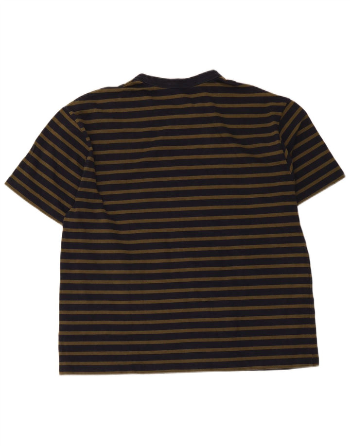 T-shirt regolare da uomo Cos Top grande in cotone a righe blu navy