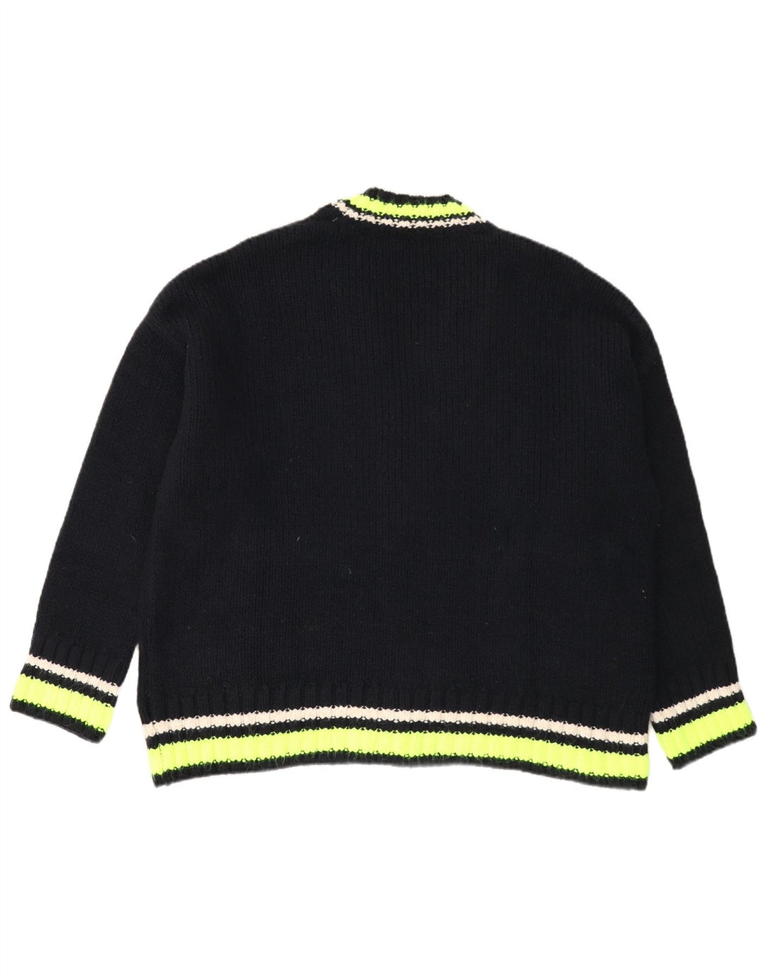 Maglione cardigan oversize da donna Zara UK 10 Small Black Colourblock