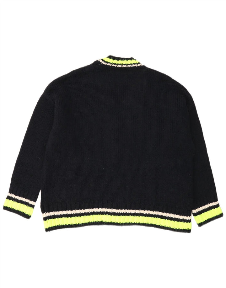 Maglione cardigan oversize da donna Zara UK 10 Small Black Colourblock