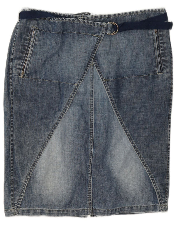 Gonna in denim da donna Sportmax UK 8 piccola W27 cotone blu